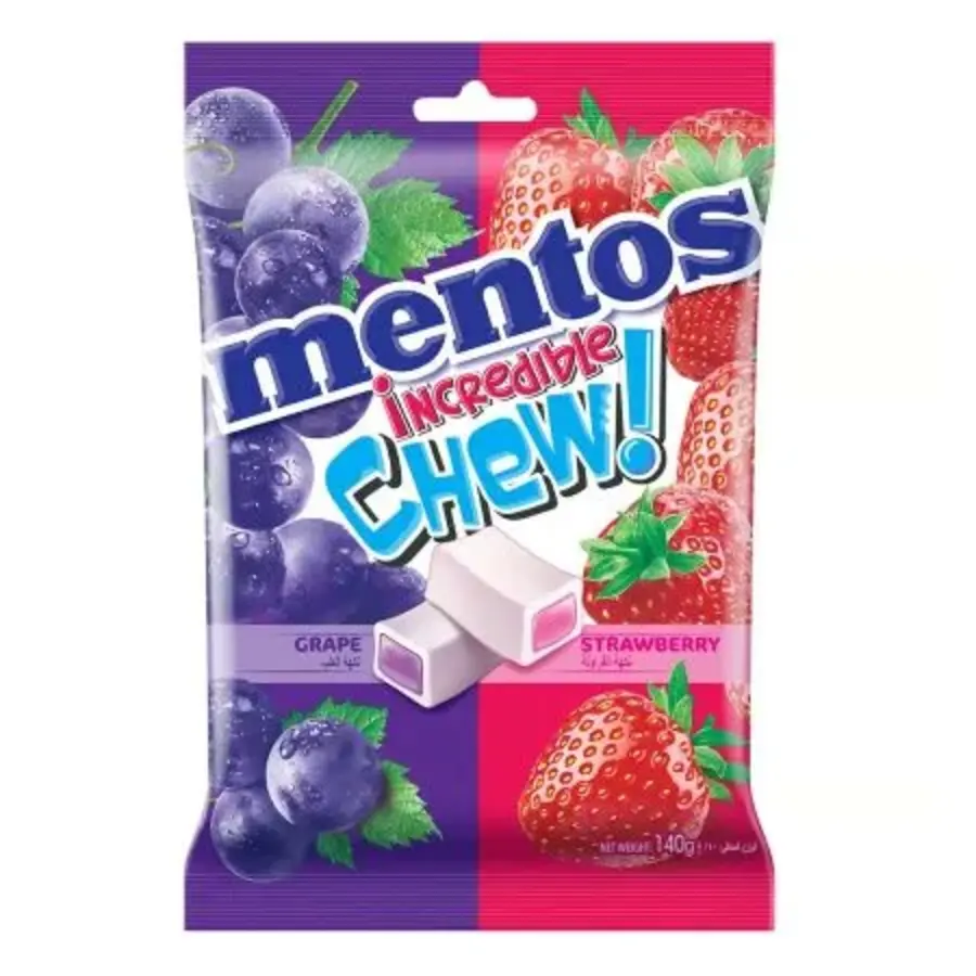 Mentos Chews Strawberry& Grape 140G